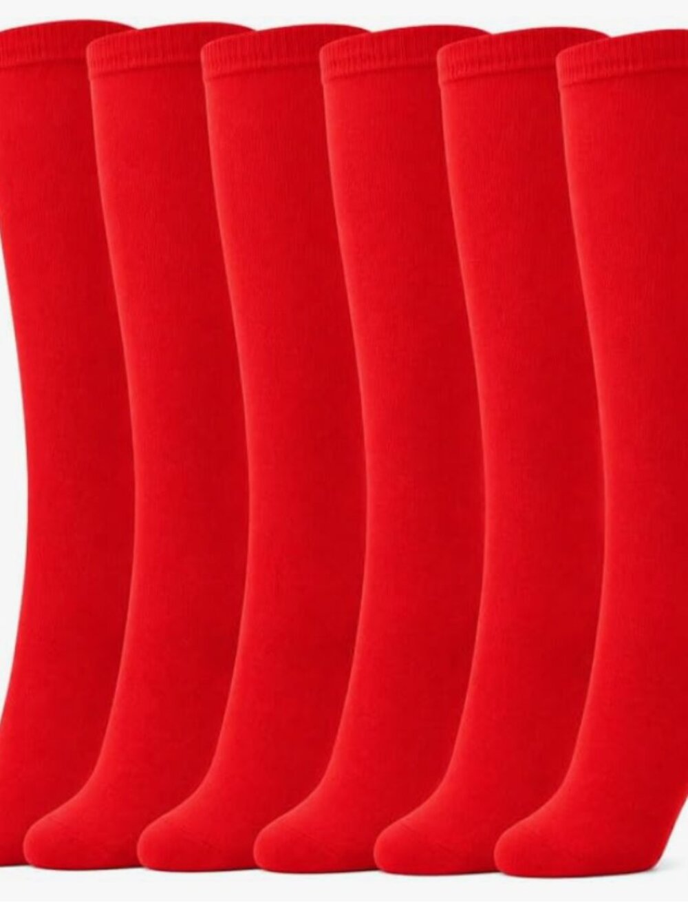 juDanzy Knee High Socks 3 Pairs Red Uniform Soccer School AFO Unisex 10-15 Youth